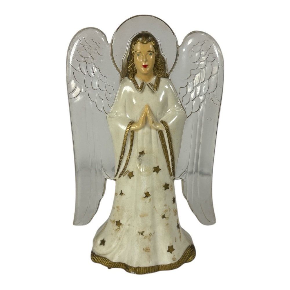 Vintage Royalite Angel Hard Plastic Tree Topper Wall Decor NO LIGHT Parts Repair